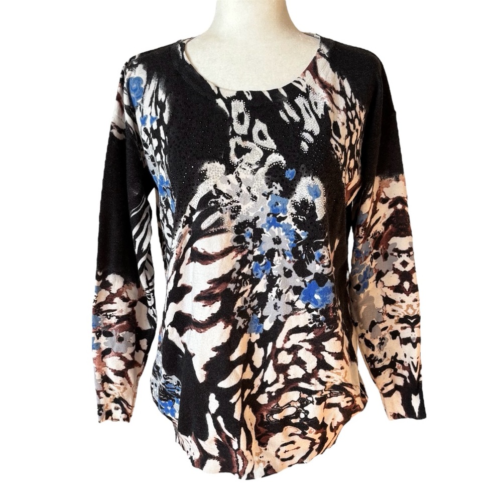 Vintage VS Designer Angora Embellished Sweater L/XL